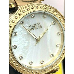 Invicta Women's Watch Wildflower 23964 White Dial Gold Stainless Steel Q…
